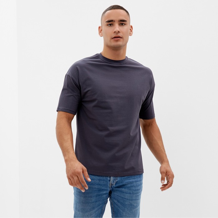 

Футболка мужская из органического хлопка MINAKU OVERSIZE FIT: цвет графит, р-р 44