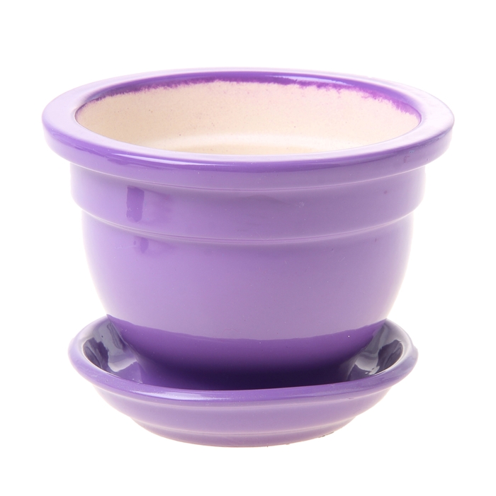 Кашпо "Бета" фиалочница, сиреневое, глянец, 0,5 л