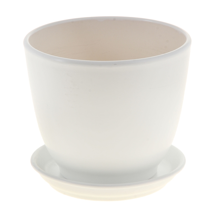 Кашпо "Кедр" белое, матовое, 2,2 л