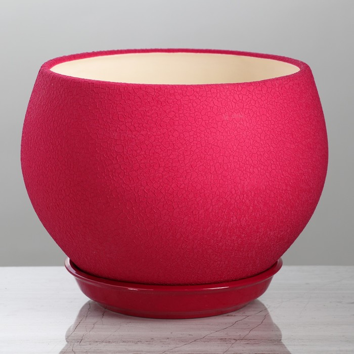 Кашпо "Шар" шёлк, бордовое, 4,1 л