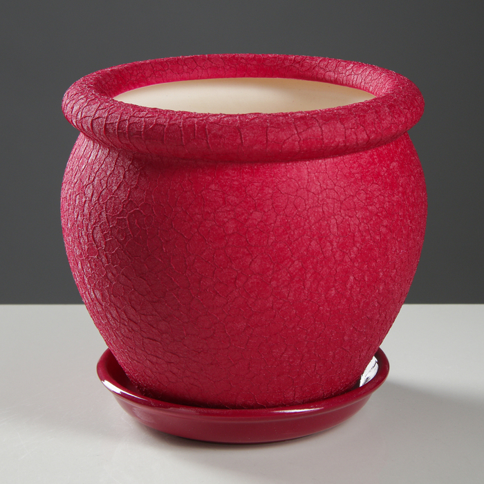 Кашпо "Вьетнам" шёлк, бордовое, 1,5 л