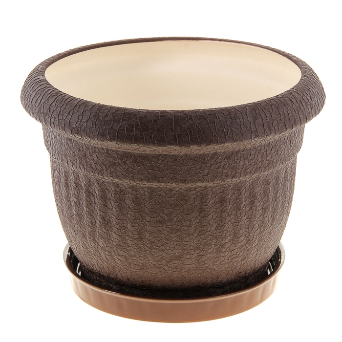 Кашпо "Ботаник" шёлк, шоколадное, 11 л