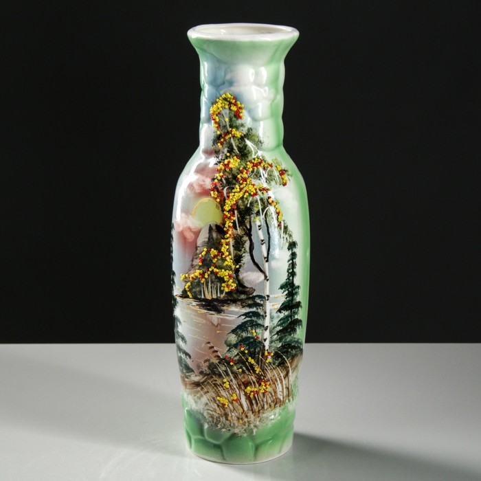 Ваза напольная "Николь" большая, бисер, микс