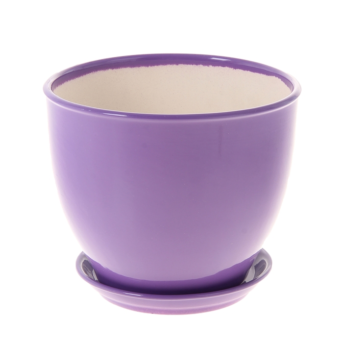 Кашпо "Виктор" сиреневое, глянец, 4 л