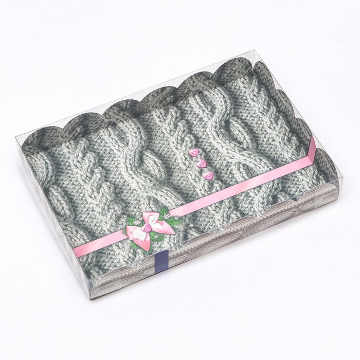 Коробка для печенья Вязанка, 22 х 15 х 3 см цена и фото