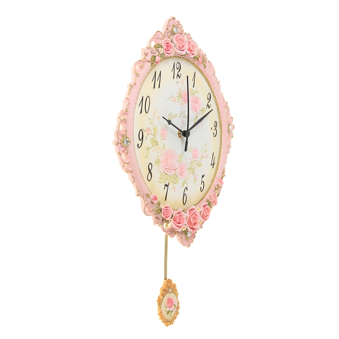 Часы настенные интерьерные "Любимые цветы" с маятником