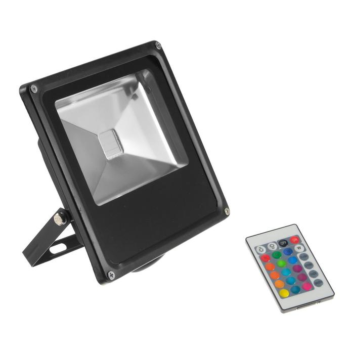 фото Прожектор светодиодный 20w, cob led, с пультом, ip66, 220 в, rgb