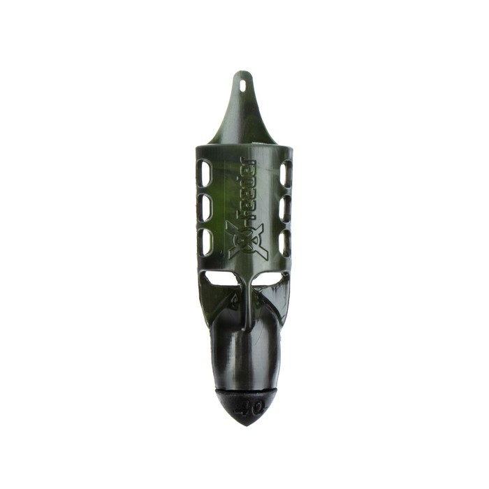 Груз-кормушка пластиковая X-FEEDER PL CAMO BULLET FLYING-2 M, цвет камо, 40 г, 32 мл