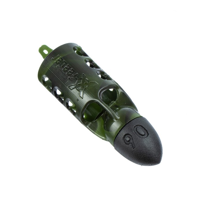 фото Груз-кормушка пластиковая x-feeder pl camo bullet flying-2 m, цвет камо, 90 г, 32 мл