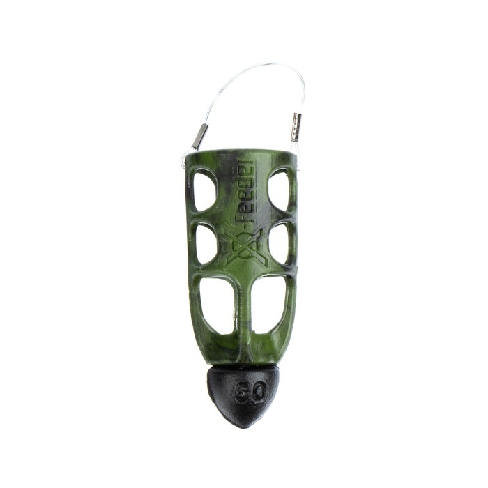 

Груз-кормушка пластиковая X-FEEDER PL CAMO BULLET METEOR M, цвет камо, 50 г, 30 мл