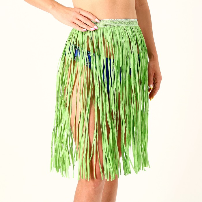 гавайская юбка 60 см цвет зелёный Гавайская юбка, 60 см, цвет зелёный