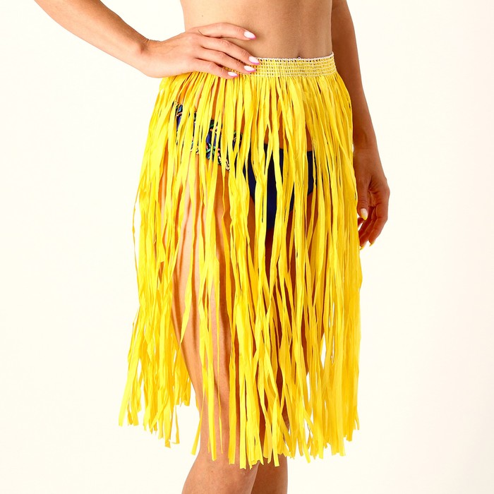 гавайская юбка 60 см цвет жёлтый Гавайская юбка, 60 см, цвет жёлтый