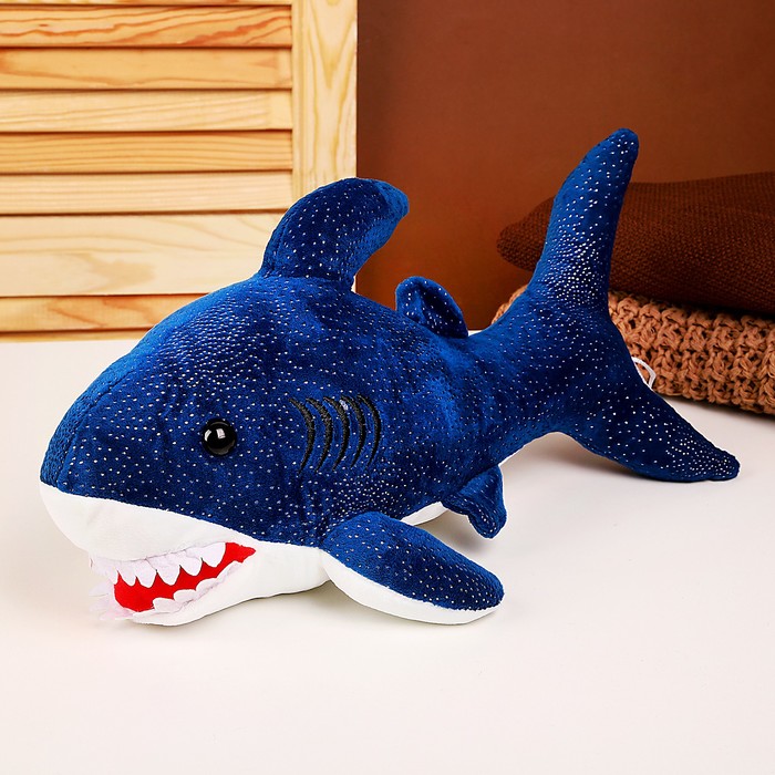 Мягкая игрушка «Акула», 40 см, цвет синий игрушка пуфик тигр мягкая 40 × 40 см цвет оранжевый