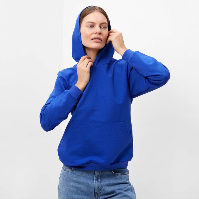 фото Толстовка женская, цвет ярко-синий, размер 52 tusi