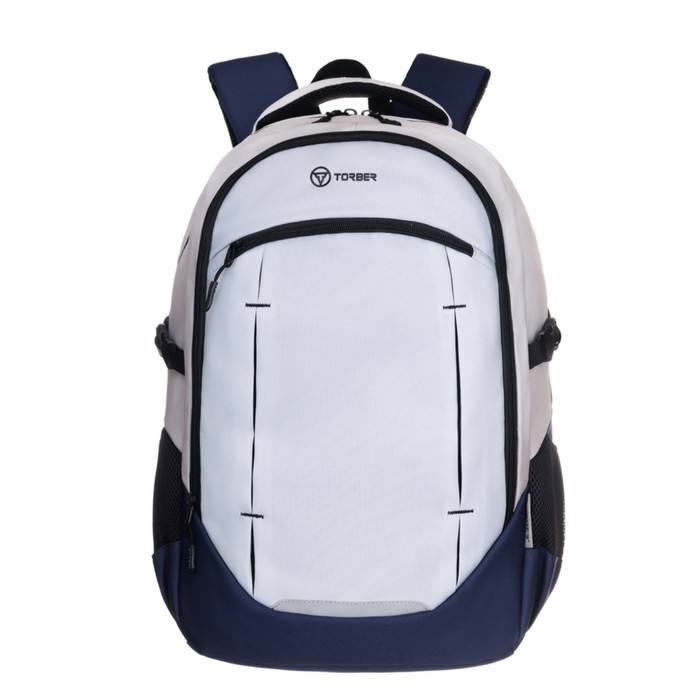 

Рюкзак молодежный 46 х 32 х 18 см, эргономичная спинка, + мешок, TORBER CLASS X, серый/синий T9355-23-Gr