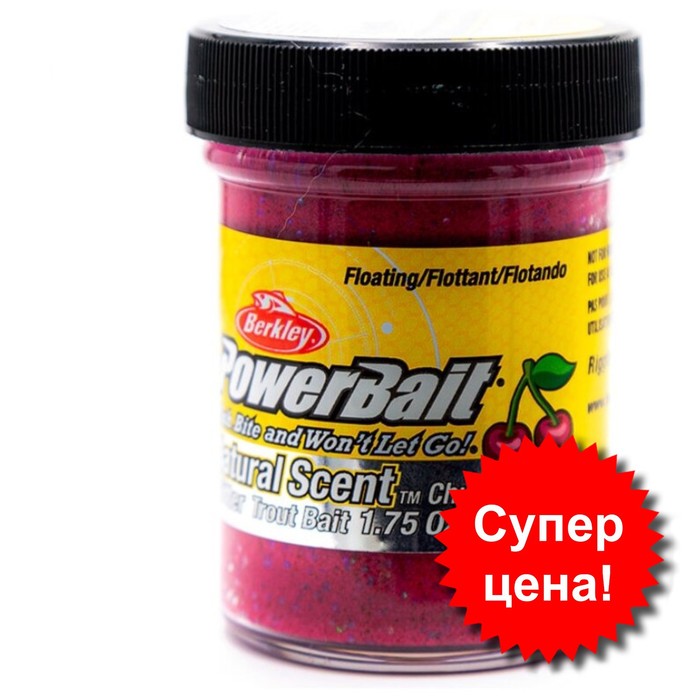 

Паста форелевая Berkley PowerBait Trout, приманка, коренастая вишня, 50 гр