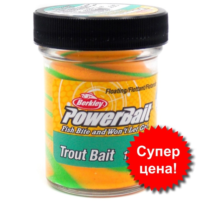 

Паста форелевая Berkley PowerBait Trout, приманка, сумашедший карнавал, 50 гр