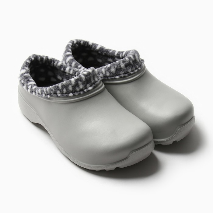 Галоши женские утепленные Коро с отворотом цвет дымчато-серый/росинка, размер 37