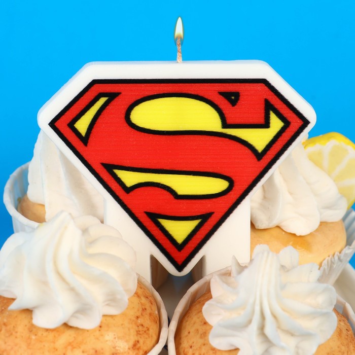Свеча для торта С Днем Рождения!, 9 х 8 см, Супергерои свечи для торта с днем рождения 6 шт 9 х 0 8 см