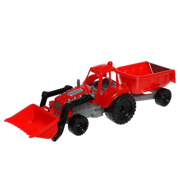 Игрушка Трактор Mini, с грейдером и прицепом, МИКС