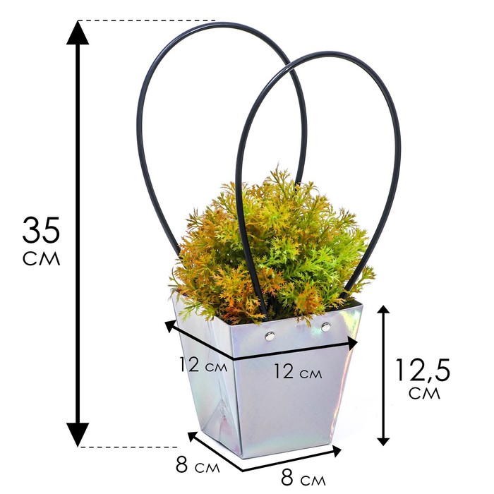 Сумка для цветов «Голографическая», влагостойкая, 12 x 12 - 8 x 8 - 12,5 см