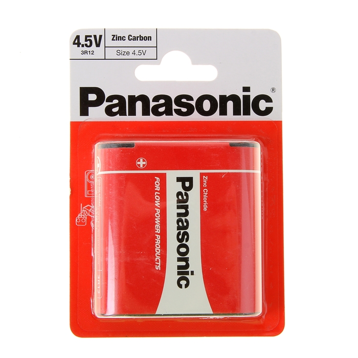 Батарейка солевая Panasonic 3R12 Zinc Carbon, блистер, 1 шт.