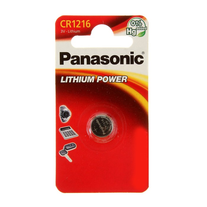 Батарейка литиевая Panasonic Power Cells, CR1216-1BL, блистер, 1 шт