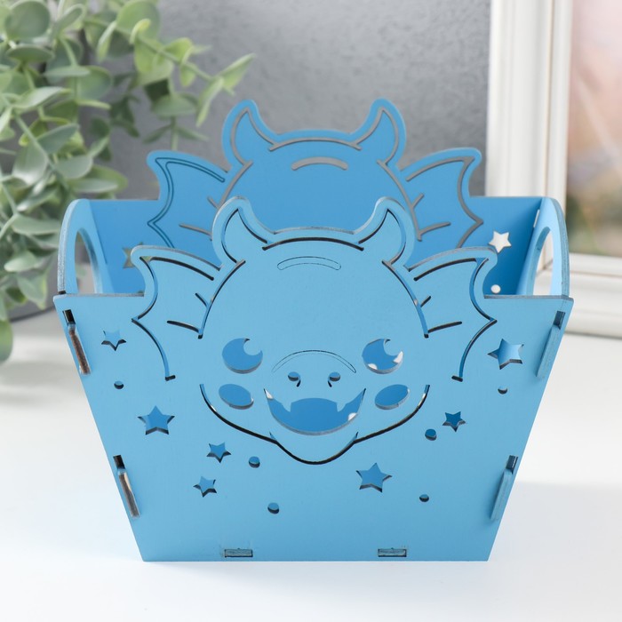 

Корзинка-шкатулка "Мордочка дракона" синий 18х12х14,5 см (набор 5 деталей)