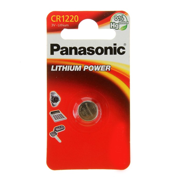 Батарейка литиевая Panasonic Power Cells, CR1220-1BL, блистер, 1 шт