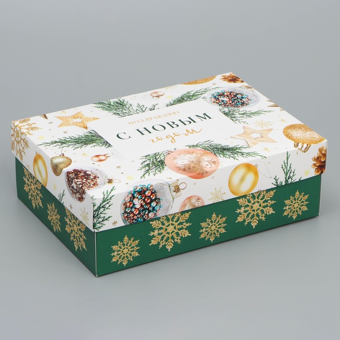Коробка складная «С Новым годом», 21 × 15 × 7 см коробка складная фламинго 21 × 15 × 7 см