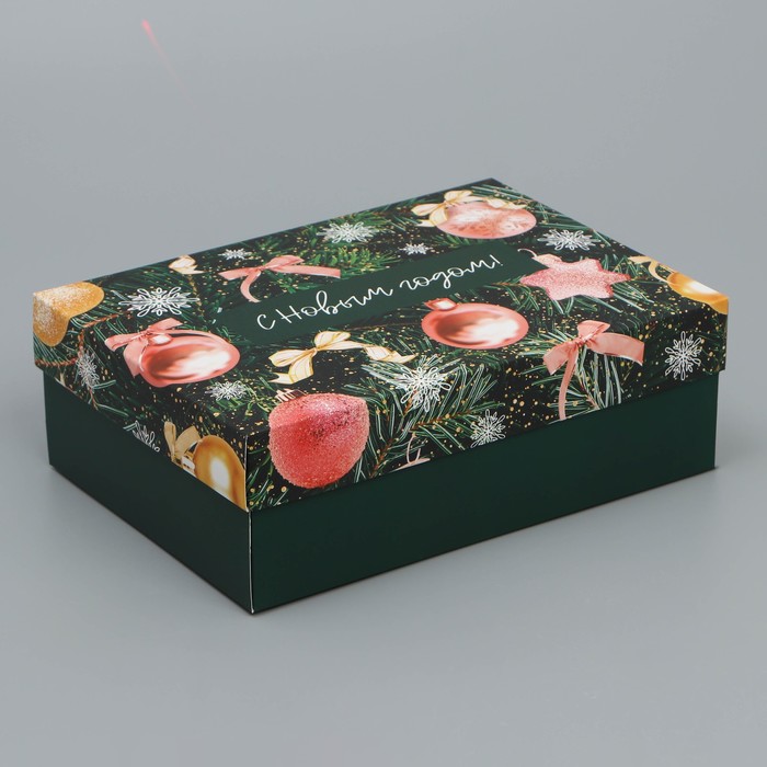 Коробка складная «С Новым годом!», 21 × 15 × 7 см набор для декора окон с новым годом 21 29 7 см 2460012