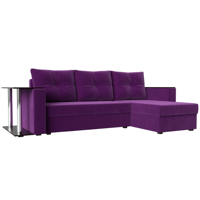 Угловой диван «Атланта лайт», правый угол, механизм еврокнижка, микровельвет, фиолетовый угловой диван атланта лайт правый угол механизм еврокнижка микровельвет цвет бежевый