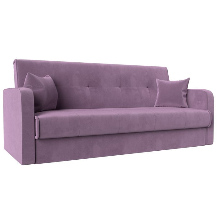 Прямой диван «Надежда», механизм книжка, микровельвет, цвет сиреневый 27675
