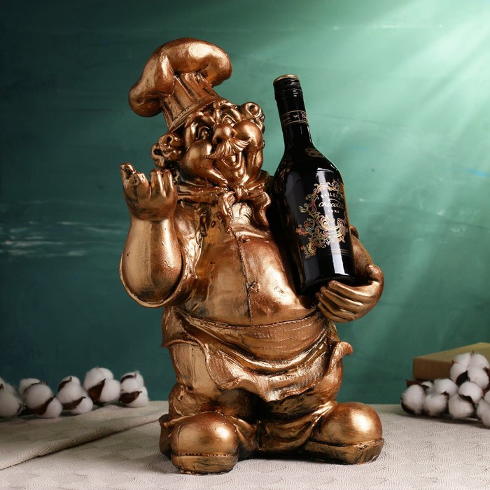 Подставка под бутылку Повар бронзовая, 48см подставка под бутылку вина тигр