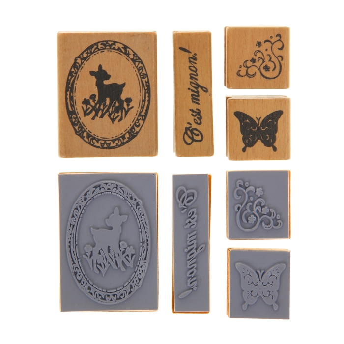 Печать в жестяной коробке набор 4 шт "Бабочка"