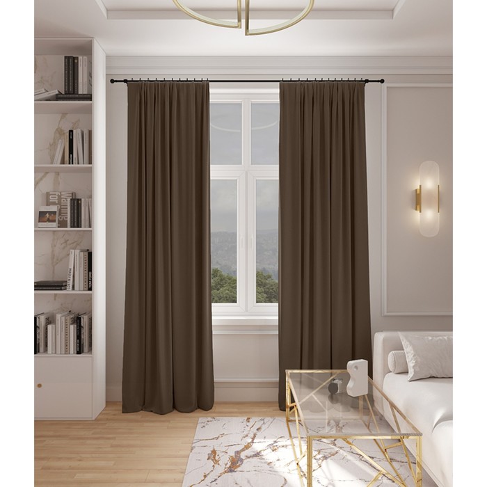 

Штора «Престон», размер 180x280 см, цвет шоколад