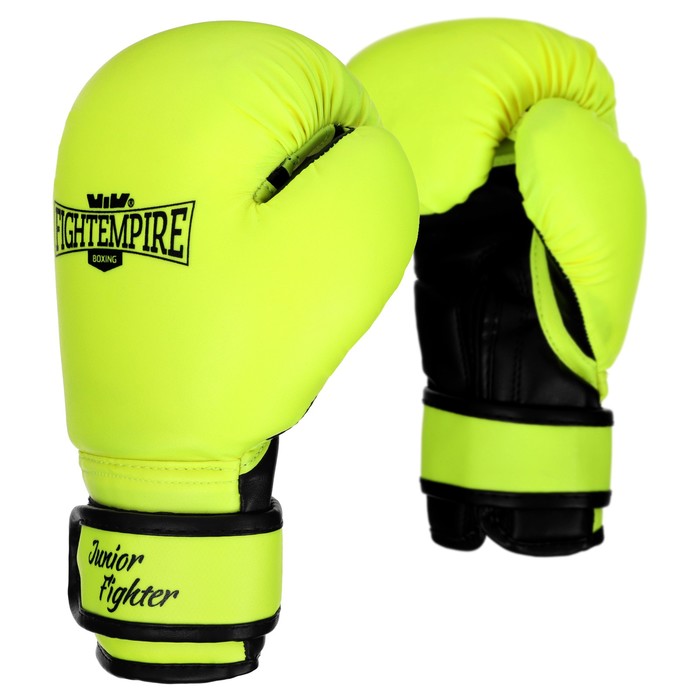 Перчатки боксёрские детские FIGHT EMPIRE, STAR FIGHTER, салатовые, размер 4 oz перчатки боксёрские детские fight empire 4 унции цвет чёрный