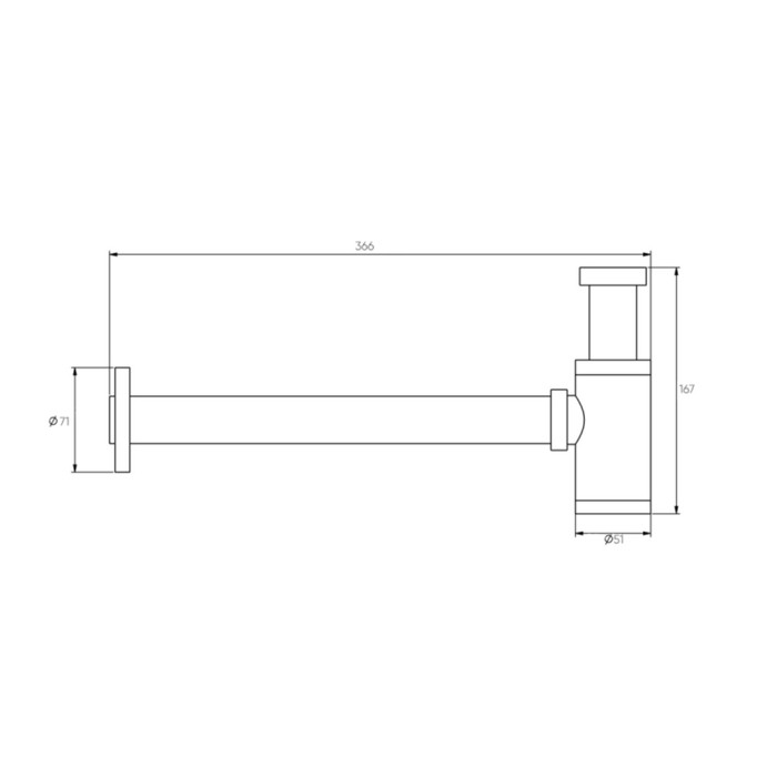 Сифон для раковины Bronze de Luxe SCANDI 201B, латунь, черный