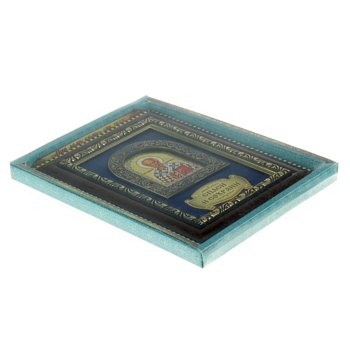 Икона Николая Чудотворца в деревянной рамке