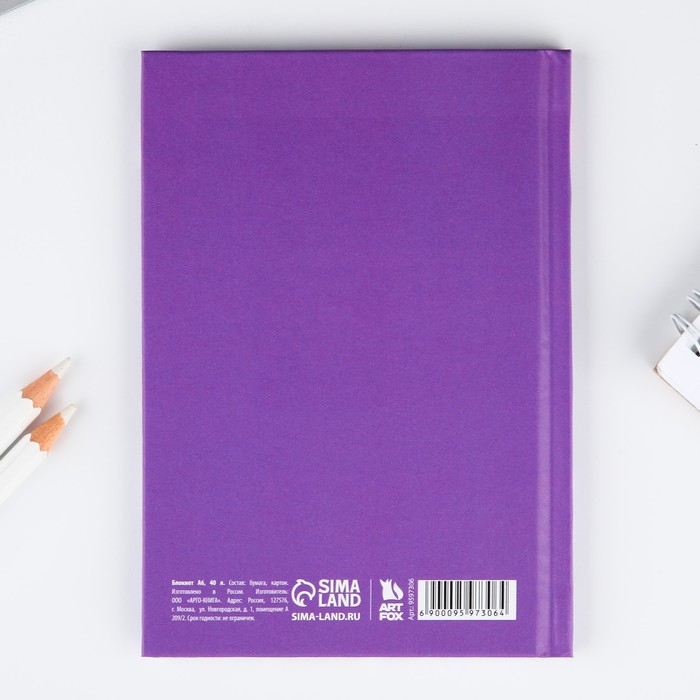 фото Блокнот а6 в твердой обложке, 40 листов «аниме» artfox