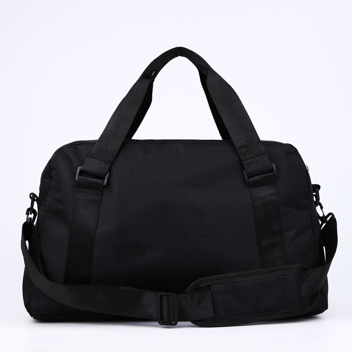 фото Сумка спортивная на молнии, длинный ремень, цвет чёрный nazamok