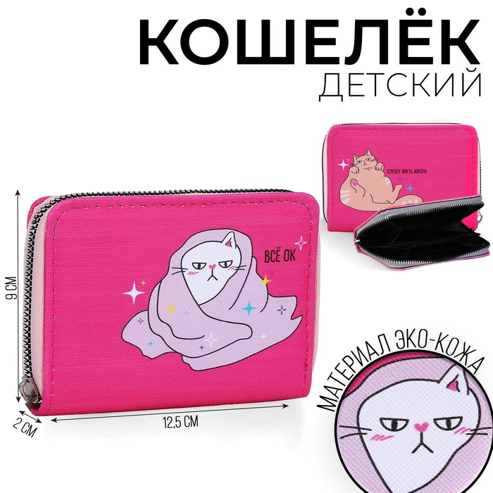 

Кошелёк молодёжный «Всё ок» 12х9.5х2см