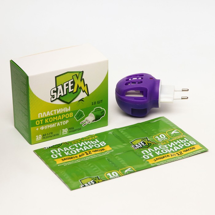 Комплект от комаров SAFEX( фумигатор+пластины), 1 шт. капут комплект фумигатор пластины от комаров