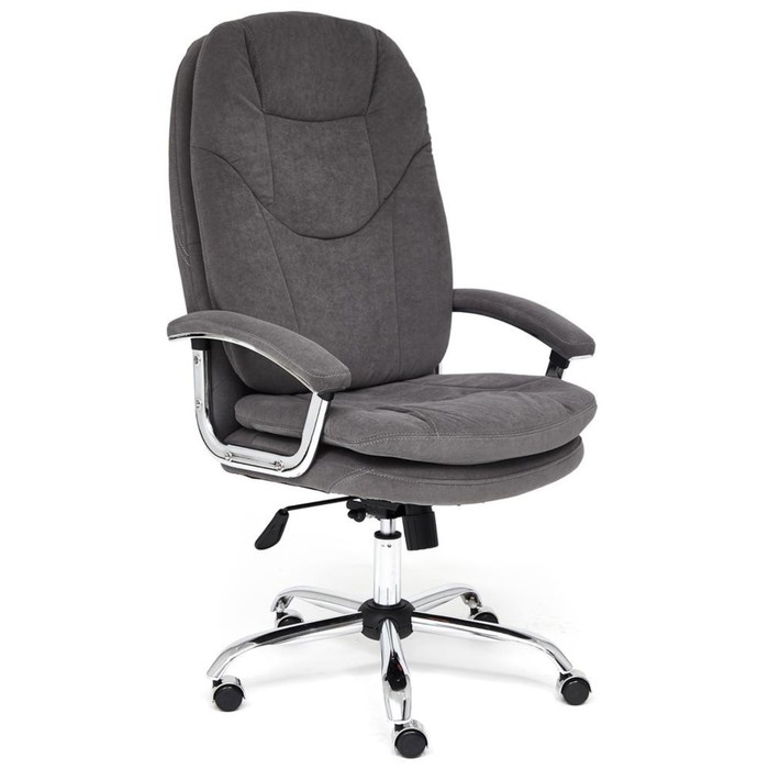 Кресло руководителя SOFTY LUX флок, серый, 29 кресло руководителя softy lux флок коричневый 6