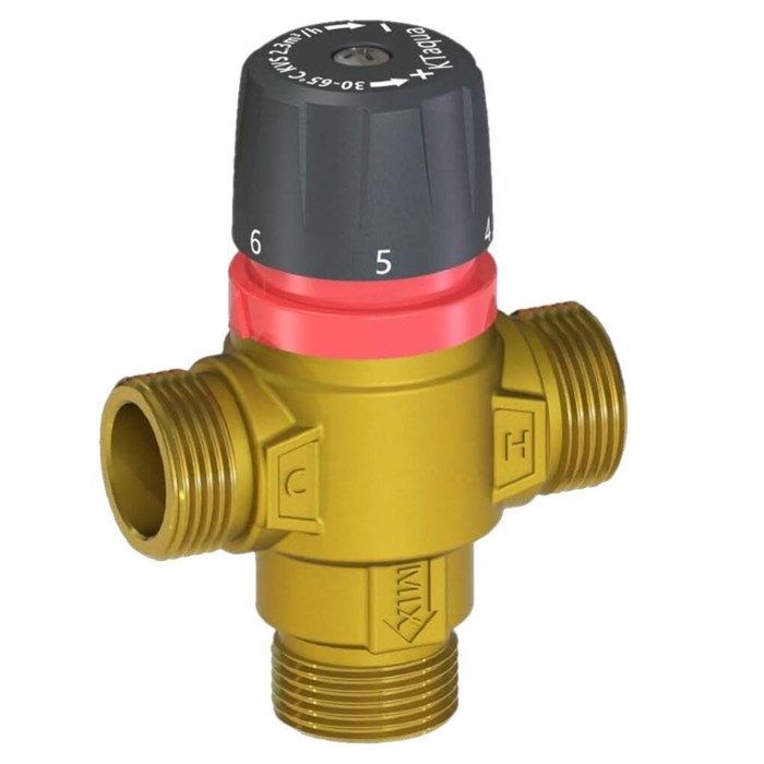 Клапан термостатический ROMMER RVM-1131-236525, смесительный, 1,НР,30-65°С, KV 2.3
