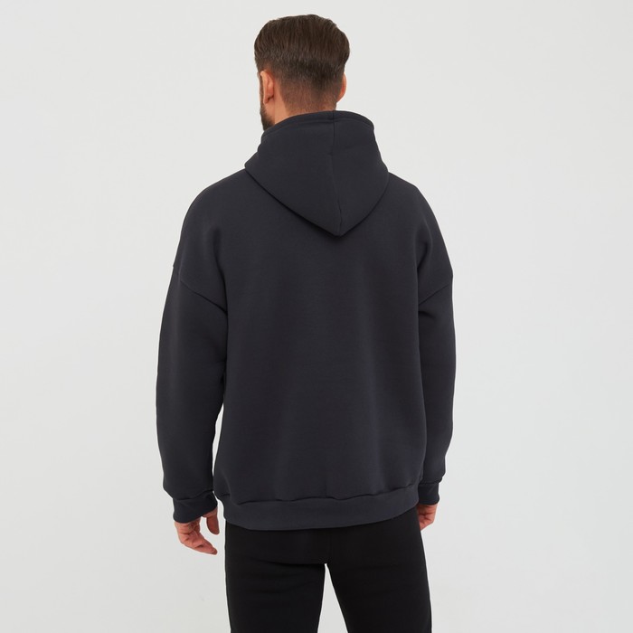 фото Толстовка мужская начёс, цвет тёмно-серый, размер 56 basia