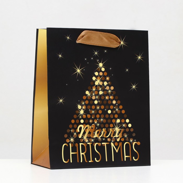 

Пакет ламинированный "Золотой Merry Christmas" 11,5 х 14,5 х 6 см