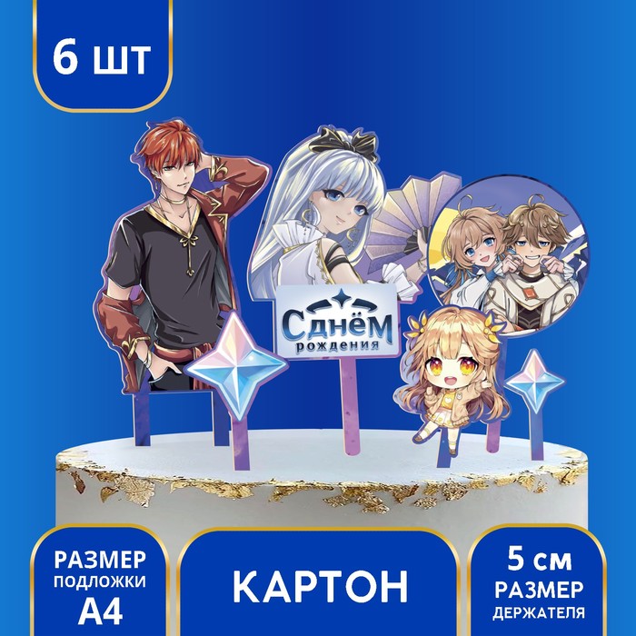 

Украшение для торта «С днём рождения. Аниме»