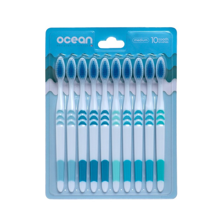 Набор зубных щеток OCEAN, 10 штук