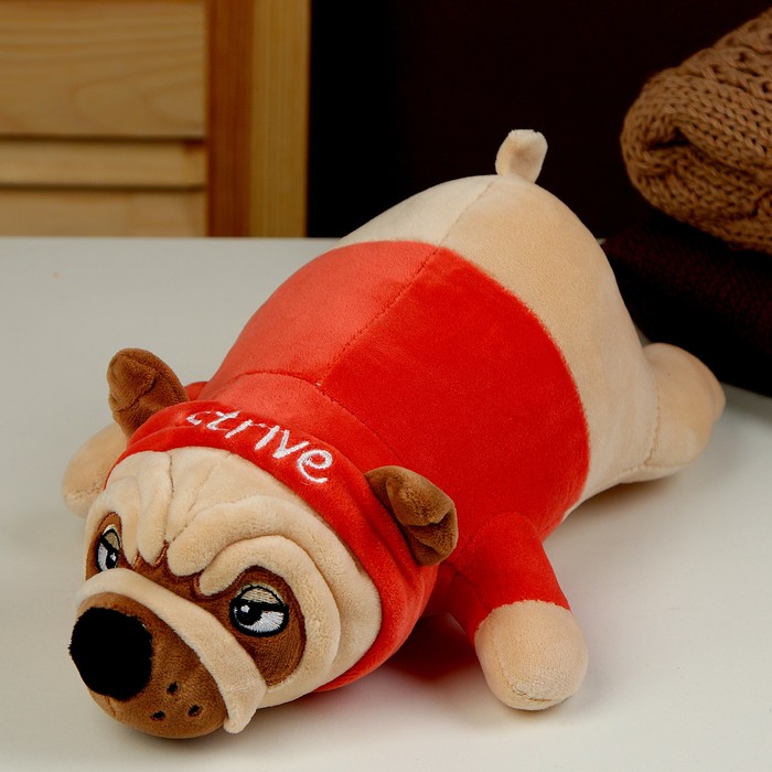 Мягкая игрушка «Мопс», 30 см, цвет красный мягкая игрушка сердитый мопс 30 х 20 см